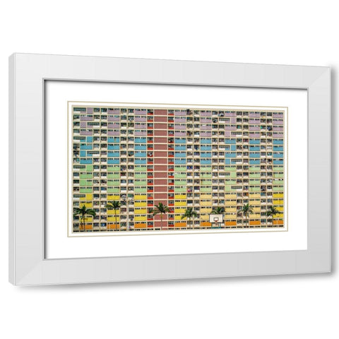 Equalizer White Modern Wood Framed Art Print with Double Matting by Abdualhameid, Fahad