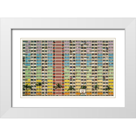 Equalizer White Modern Wood Framed Art Print with Double Matting by Abdualhameid, Fahad
