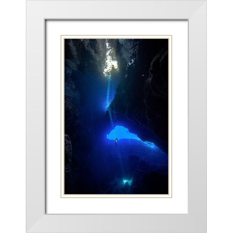 Sound from Sky White Modern Wood Framed Art Print with Double Matting by Jung, Charlie