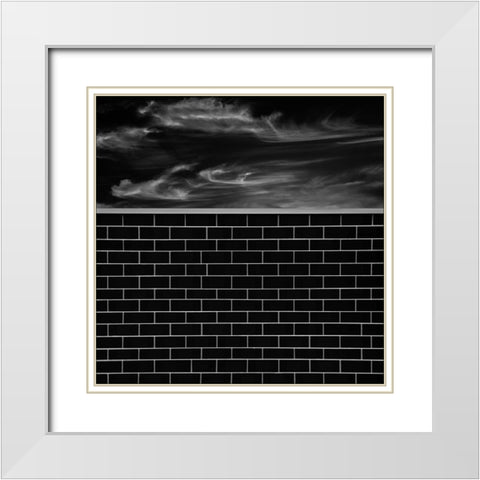 Brick wall White Modern Wood Framed Art Print with Double Matting by Claes, Gilbert