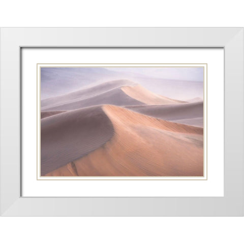 Wind White Modern Wood Framed Art Print with Double Matting by Cia, Inigo