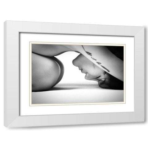 No Stress White Modern Wood Framed Art Print with Double Matting by Chai Telan, Thanakorn