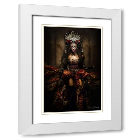 Lady of the night White Modern Wood Framed Art Print with Double Matting by Siegart