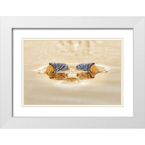 The Gold Eye White Modern Wood Framed Art Print with Double Matting by Priyadi, Andri