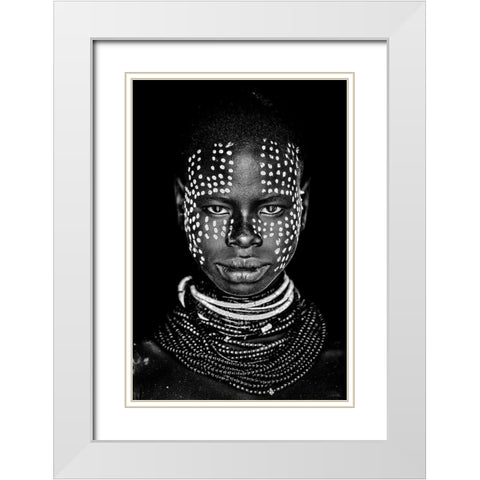 Karo woman White Modern Wood Framed Art Print with Double Matting by Vidak, Vedran