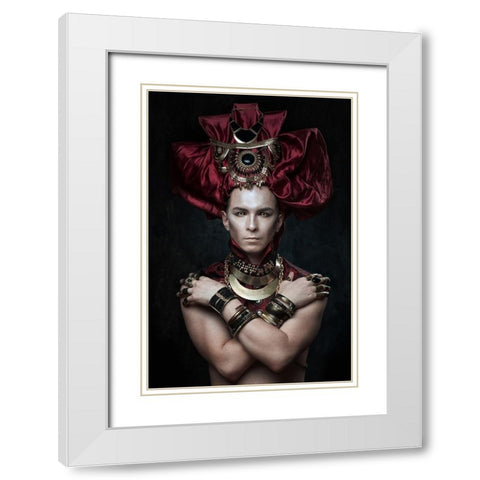 Red Pharaon White Modern Wood Framed Art Print with Double Matting by Shestopalov, Constantin