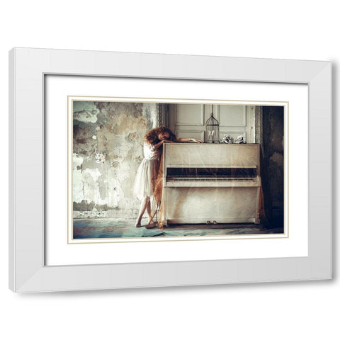 It is both a blessing And a curse To feel everything So very deeply White Modern Wood Framed Art Print with Double Matting by Bolgov (Axe), Ruslan