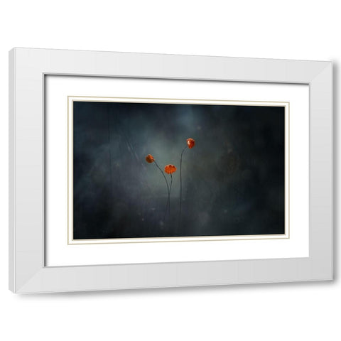 Little Mushrooms White Modern Wood Framed Art Print with Double Matting by Gapur Dayak, Abdul