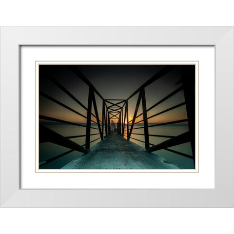 NewHorizon White Modern Wood Framed Art Print with Double Matting by Hassan, Wisam