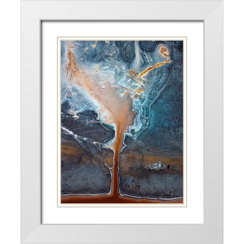 Salt fields White Modern Wood Framed Art Print with Double Matting by Kravanja, Jure