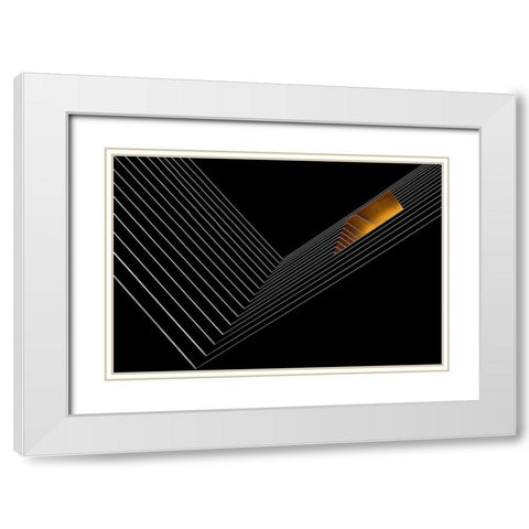 the window and the mirror White Modern Wood Framed Art Print with Double Matting by Claes, Gilbert