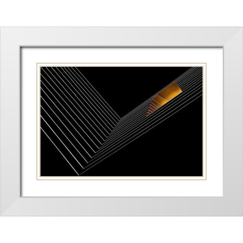 the window and the mirror White Modern Wood Framed Art Print with Double Matting by Claes, Gilbert
