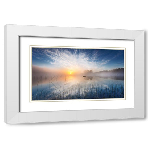 Reflection White Modern Wood Framed Art Print with Double Matting by Lutz, Martin