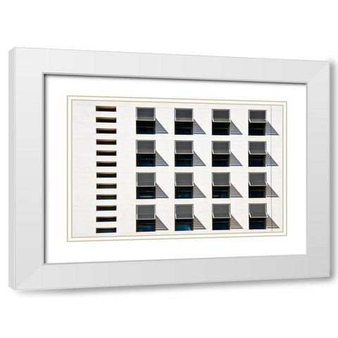 brise soleil White Modern Wood Framed Art Print with Double Matting by Wride, Linda