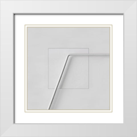 stabile White Modern Wood Framed Art Print with Double Matting by Claes, Gilbert