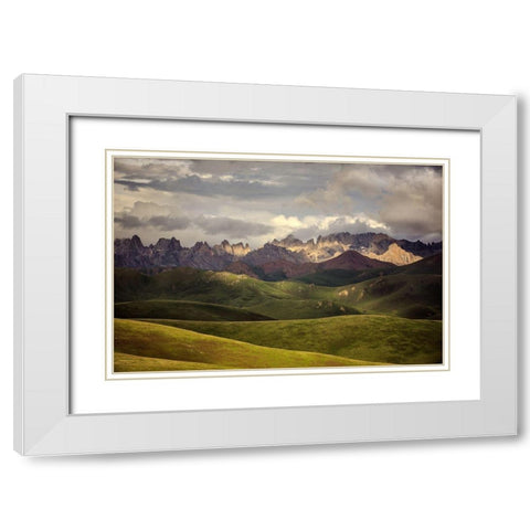 Tibetan Plateau White Modern Wood Framed Art Print with Double Matting by Yu, James