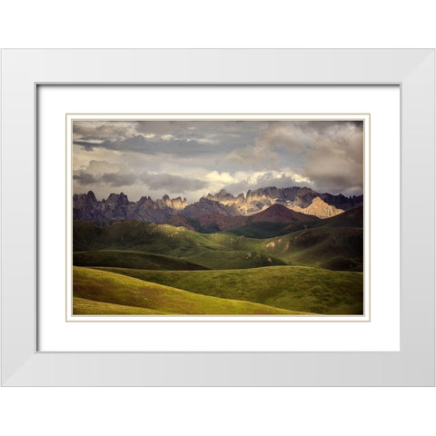 Tibetan Plateau White Modern Wood Framed Art Print with Double Matting by Yu, James