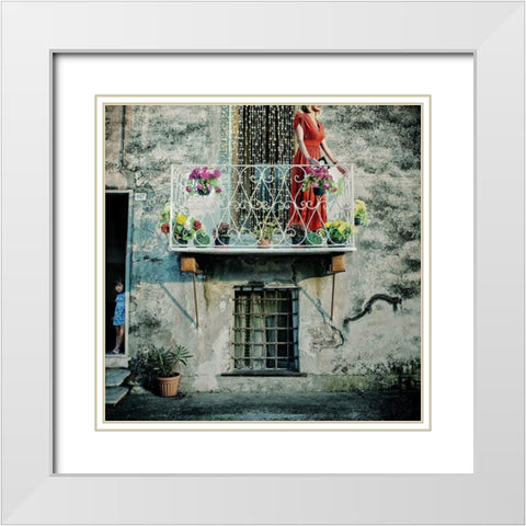 chains of gold White Modern Wood Framed Art Print with Double Matting by Ambra