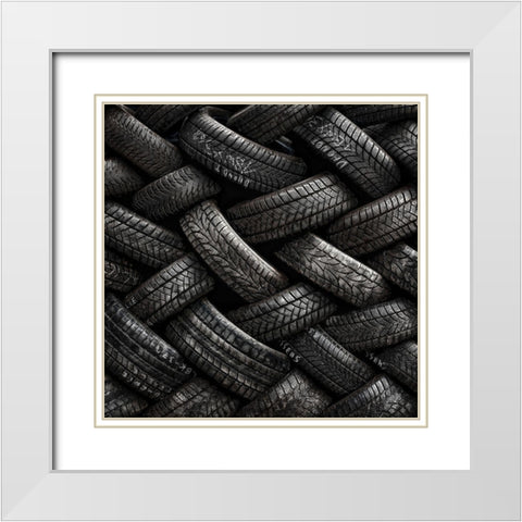 feeling tired White Modern Wood Framed Art Print with Double Matting by Flour, Piet