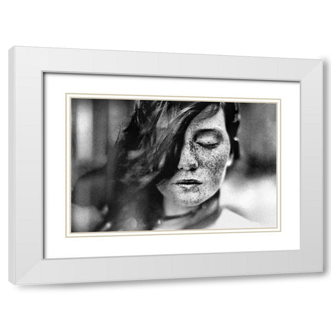 hopes unseen White Modern Wood Framed Art Print with Double Matting by Hur, Lars