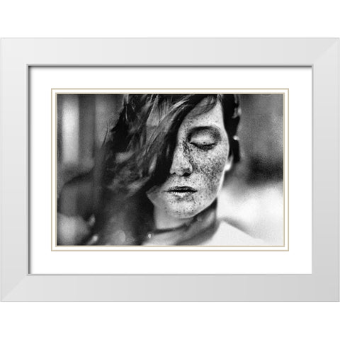 hopes unseen White Modern Wood Framed Art Print with Double Matting by Hur, Lars