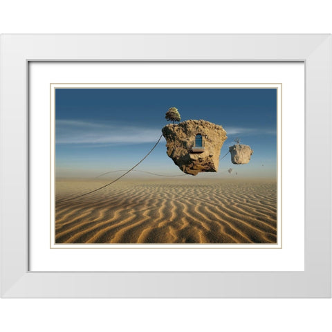 Untitled White Modern Wood Framed Art Print with Double Matting by Penchev, Radoslav