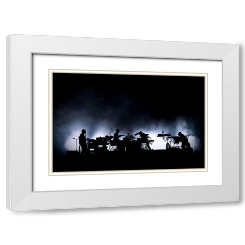 The band White Modern Wood Framed Art Print with Double Matting by Lenne, Thomas