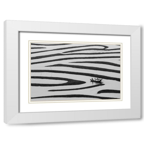The Beauty of Simple Life White Modern Wood Framed Art Print with Double Matting by Youdutian