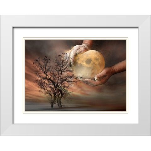 Untitled White Modern Wood Framed Art Print with Double Matting by Jordanova, Elisaveta