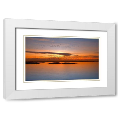 by sunset White Modern Wood Framed Art Print with Double Matting by Krol (Bax), Piotr