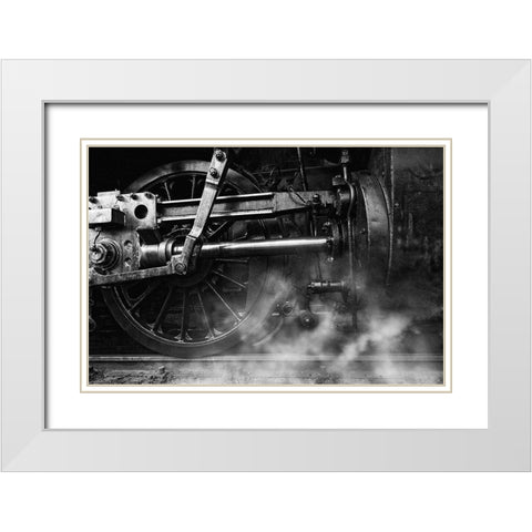 Locomotive Breath White Modern Wood Framed Art Print with Double Matting by Droste, Holger