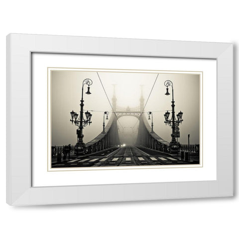 The Bridge White Modern Wood Framed Art Print with Double Matting by Arminmarten