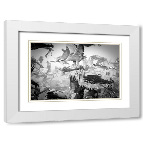 Chaos White Modern Wood Framed Art Print with Double Matting by Meirovich, Ido