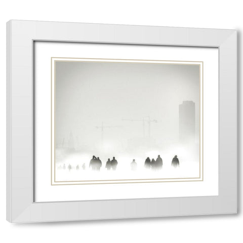 Atmosphere White Modern Wood Framed Art Print with Double Matting by Flour, Piet