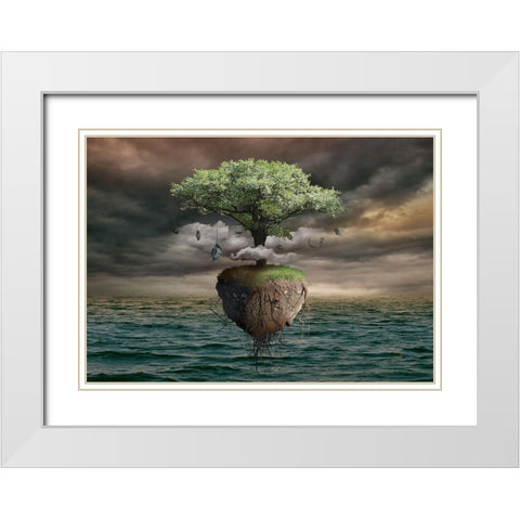 Untitled White Modern Wood Framed Art Print with Double Matting by Penchev, Radoslav