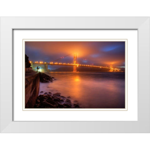 The Place Where Romance Starts White Modern Wood Framed Art Print with Double Matting by Lee, William