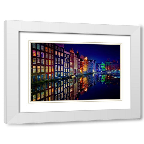 Amsterdam White Modern Wood Framed Art Print with Double Matting by Pablo De, Juan