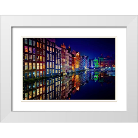 Amsterdam White Modern Wood Framed Art Print with Double Matting by Pablo De, Juan