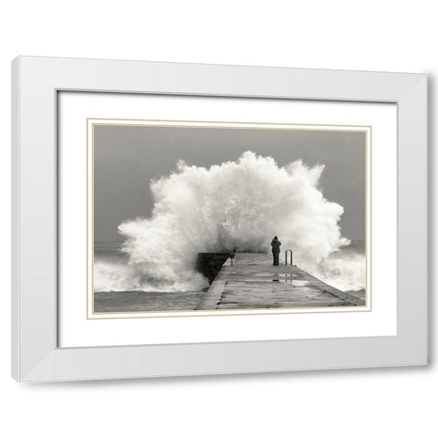 waves photographer White Modern Wood Framed Art Print with Double Matting by Lastra, Mikel