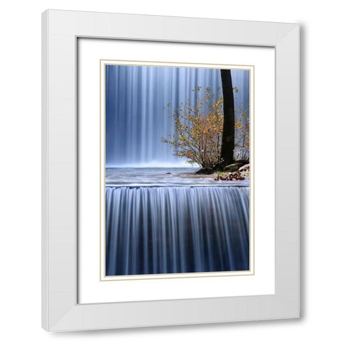 Autumn Interlude White Modern Wood Framed Art Print with Double Matting by Kaimaki, Maria