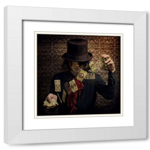 Try your fortune White Modern Wood Framed Art Print with Double Matting by Murakami, Kiyo