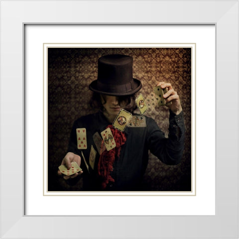 Try your fortune White Modern Wood Framed Art Print with Double Matting by Murakami, Kiyo