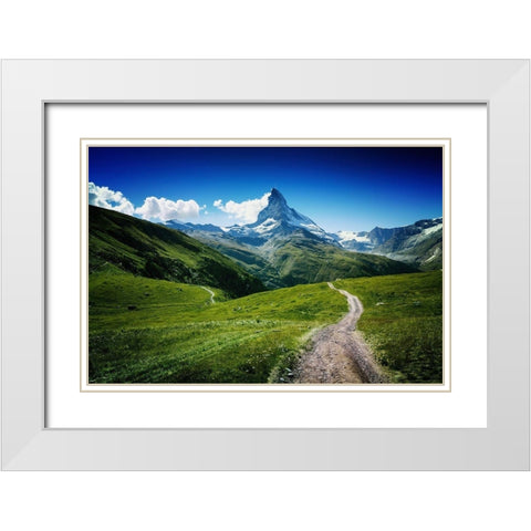 Matterhorn II White Modern Wood Framed Art Print with Double Matting by Pablo De, Juan