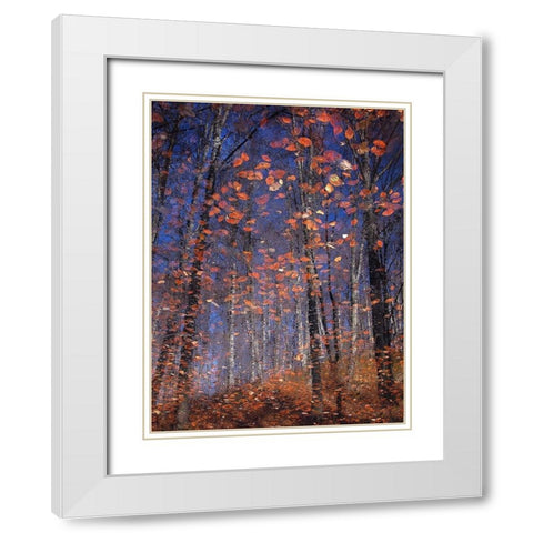 Autumn Leaves White Modern Wood Framed Art Print with Double Matting by Vinogradof, Florentin