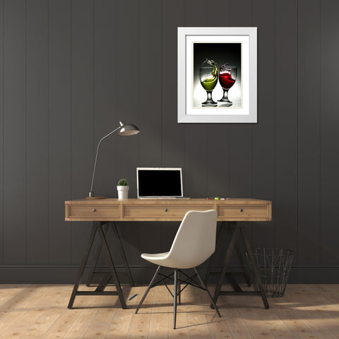 Glass dance White Modern Wood Framed Art Print with Double Matting by Lukman, Albert