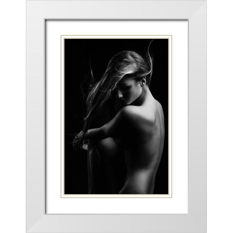 Sensual Beauty White Modern Wood Framed Art Print with Double Matting by Krystynek Mqep, Martin