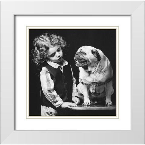 If you love me you can talk to me... White Modern Wood Framed Art Print with Double Matting by Rise, Zachar