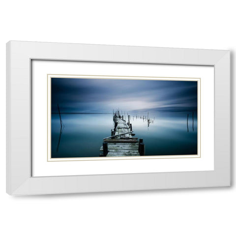 TIMELESS White Modern Wood Framed Art Print with Double Matting by Dias, Paulo