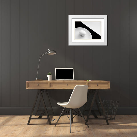 Still life with egg White Modern Wood Framed Art Print with Double Matting by Hrabinsky, Peter