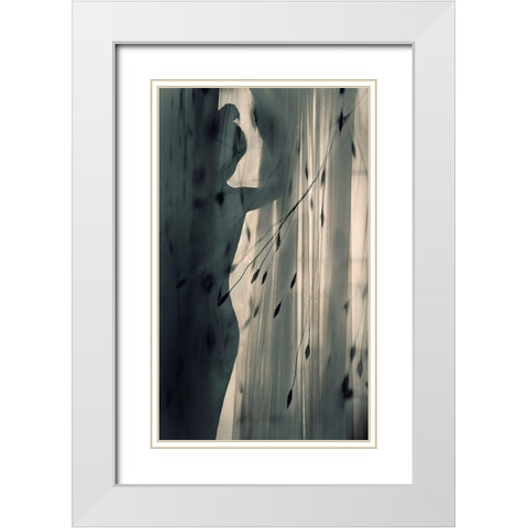 uncertain White Modern Wood Framed Art Print with Double Matting by Karami, Sahar